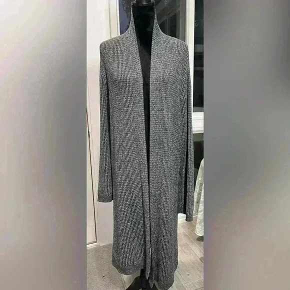 Purejill elements Long duster open cardigan 92% cotton 8% nylon size large - Picture 1 of 8